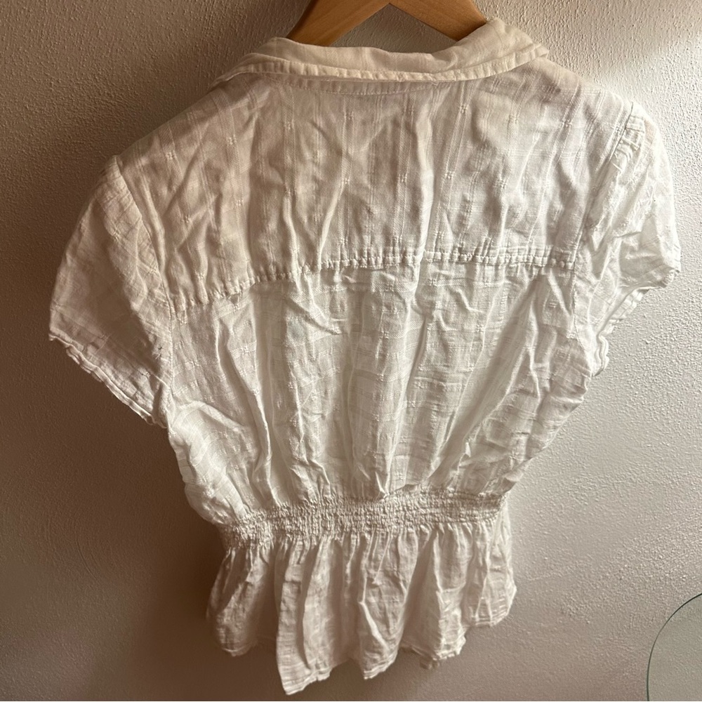 Guess Short Sleeves Blouse White size L Women - Picture 2 of 14